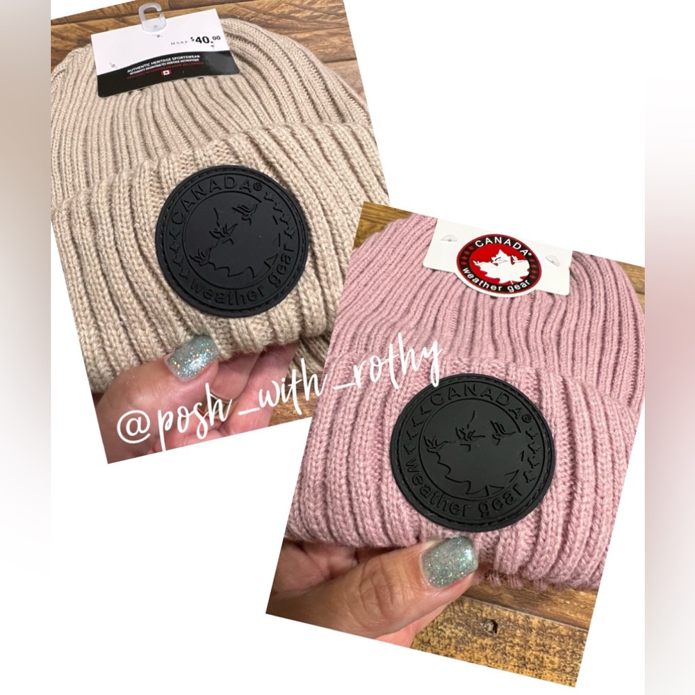 🇨🇦 Canada 🇨🇦 Weather Gear Knitted Beanie for Women 2-pack, NWT